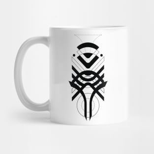 Geometric minimal black white abstract Mug